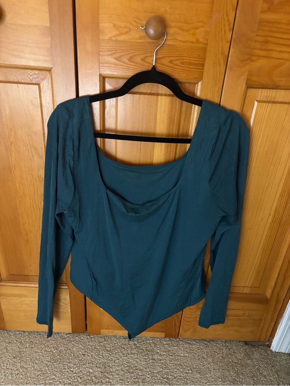 lululemon athletica Teal Long-Sleeve Scoop Neck Bodysuit